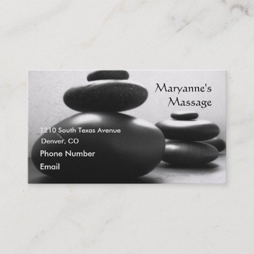 Massage Stones Business Cards