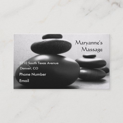 Customizable Massage Stones Business Cards