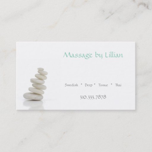 Customizable Massage Stones Business Card