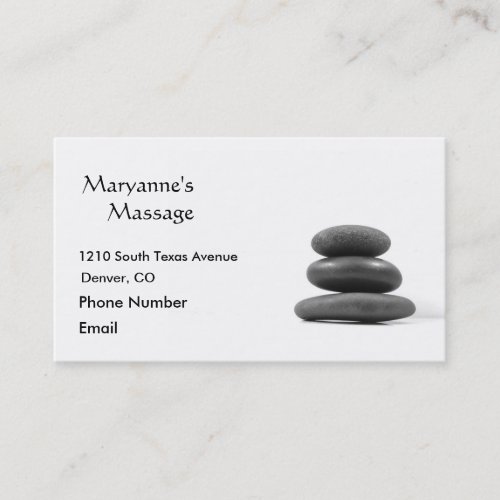 Massage Stones Photo Business Cards