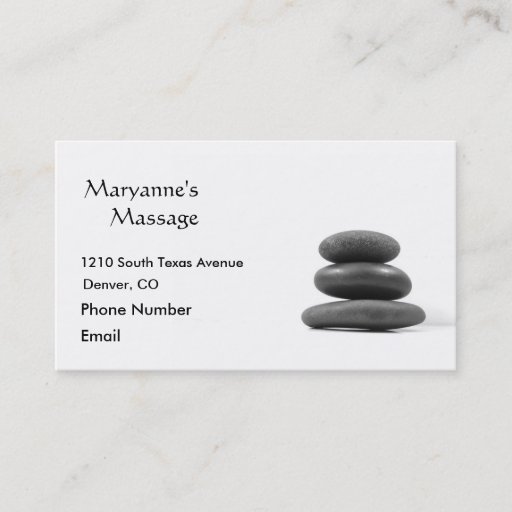 Customizable Massage Stones Photo Business Cards