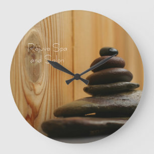 Massage Stones Photo Large Clock