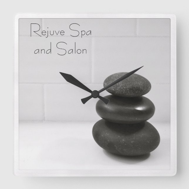 Massage Stones Photo Square Wall Clock (Front)