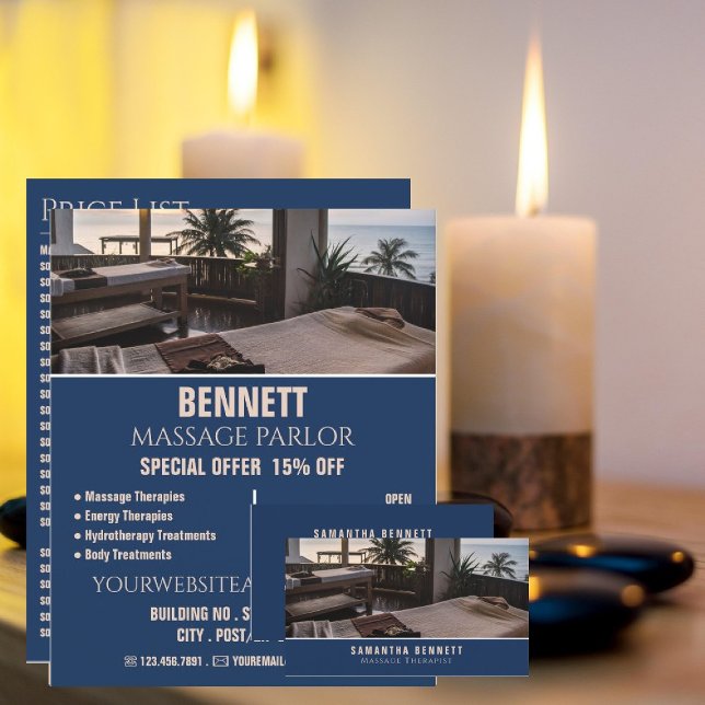 Massage Tables, Massage Therapist Business Card (Creator Uploaded)