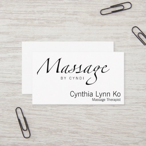 Customizable Massage Text Business Cards