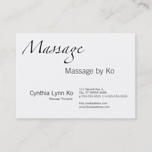 Massage Text Business Card Template