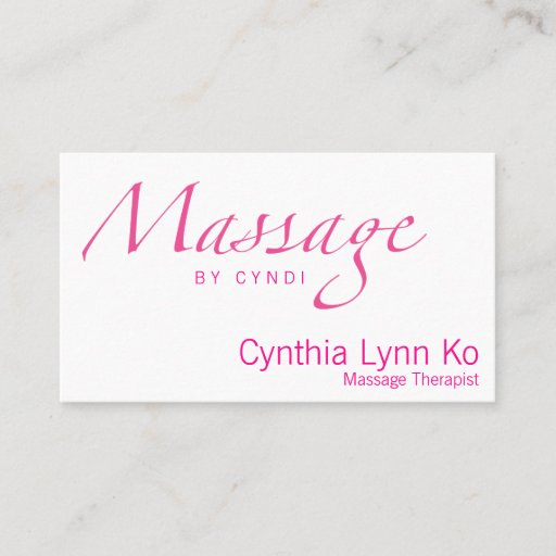 Customizable Massage Text Business Card Template
