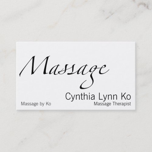 Massage Text Business Card