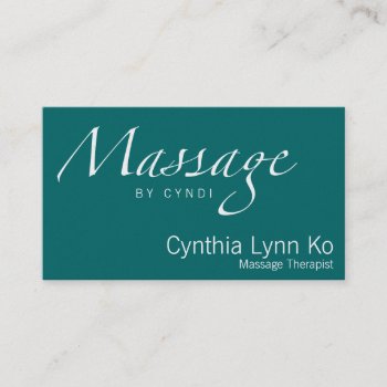 Massage Text Business Card by TerryBain at Zazzle