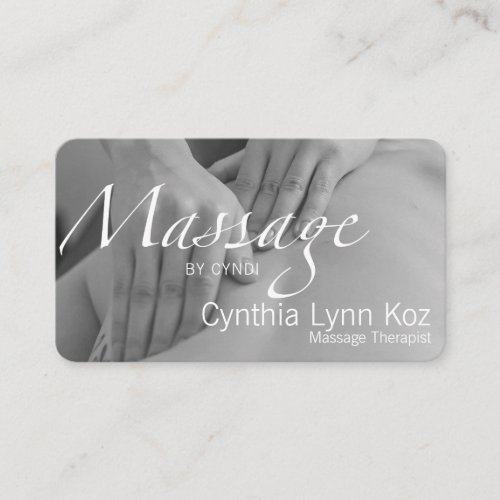 Massage Text Hands  Photo Background Business Card