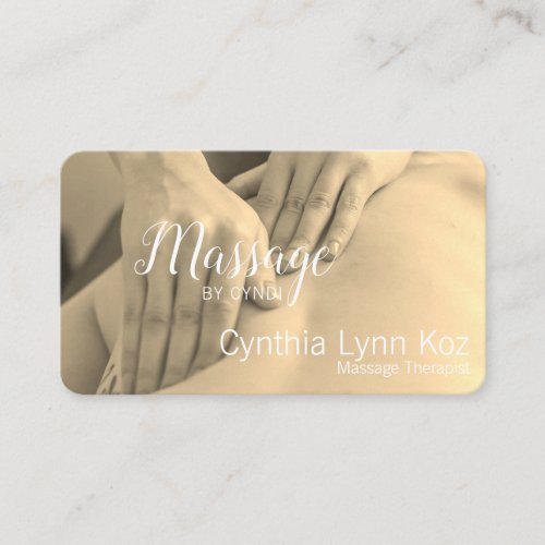 Massage Text Hands Sepia Photo Background Business Business Card