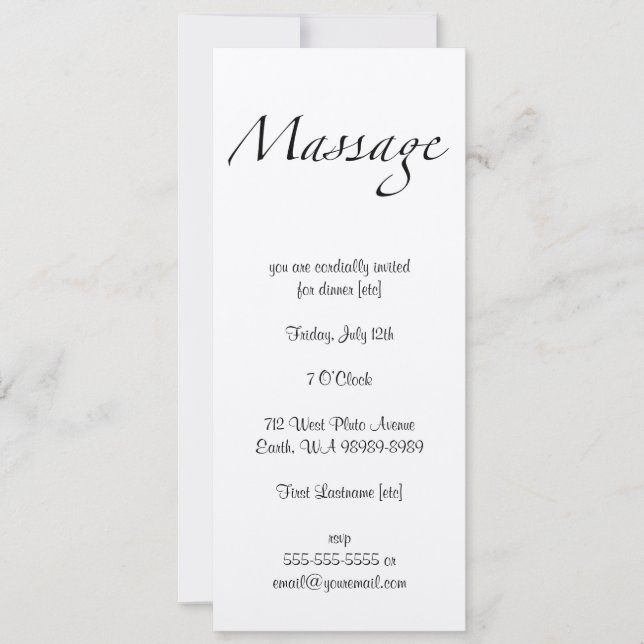 Massage Text Invitation (Front)