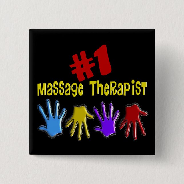 Massage Therapist "#1" Gifts Pinback Button (Front)
