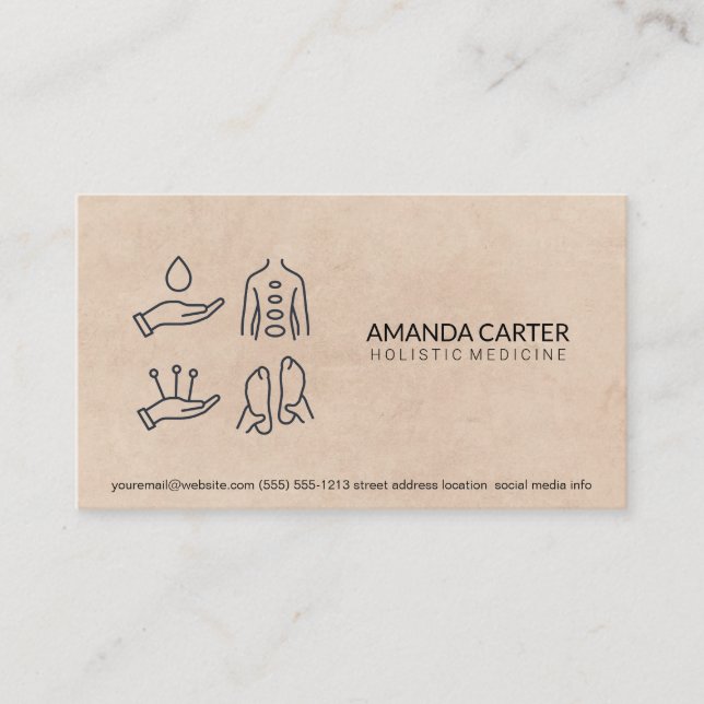 Massage Therapist | Acupuncture Holistic Medicine Business Card (Front)