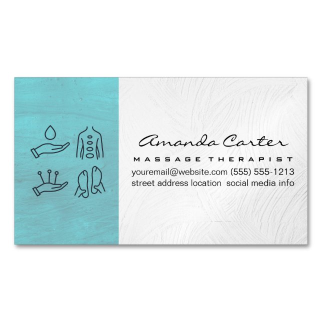 Massage Therapist | Acupuncture Holistic Medicine Business Card Magnet (Front)