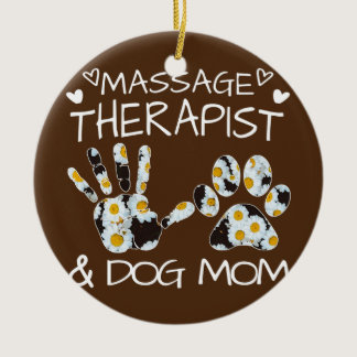 Massage Therapist And Dog Mom Wildflowers  Ceramic Ornament