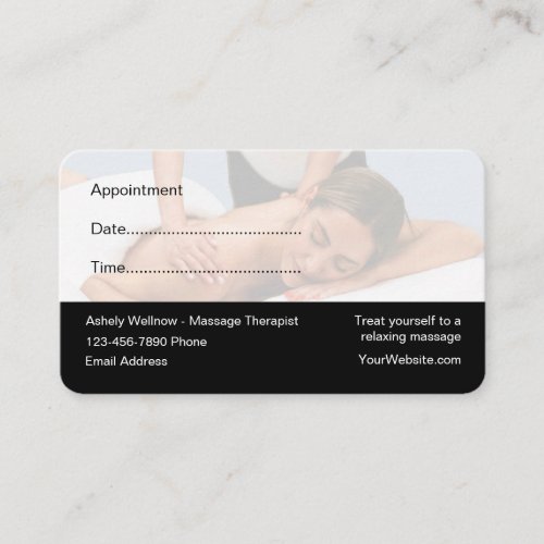 Massage Therapist Appointment Business Cards