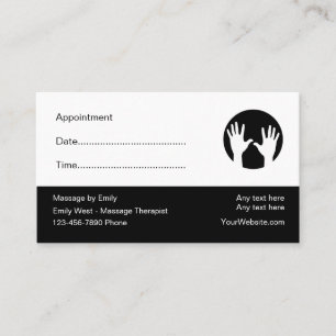 Massage Therapist Appointment Reminder Card
