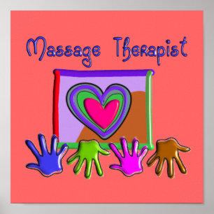 Massage Therapist Artsy & Funky Poster