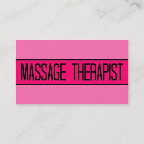 Massage Therapist Baby and Hot Pink Business Card