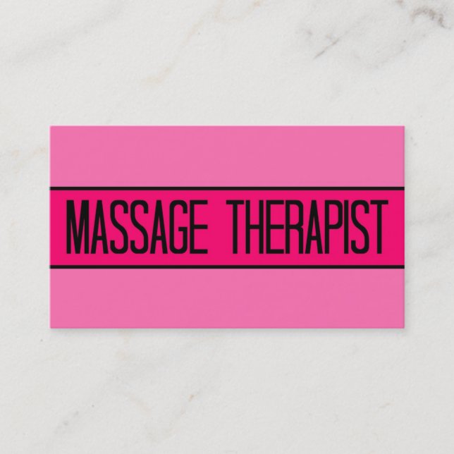 Massage Therapist Baby and Hot Pink Business Card (Front)