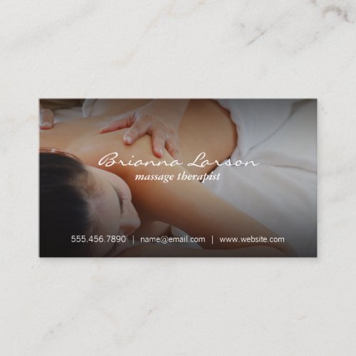 Massage Therapist  Back Massage Session Business Card