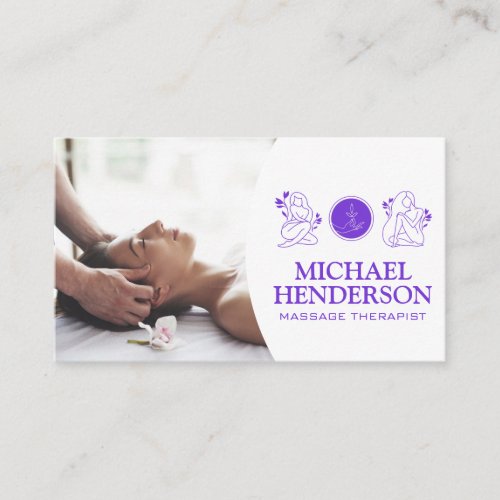Massage Therapist  Beauty Health Logo Business Card