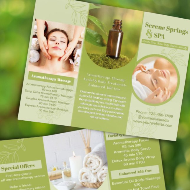 Massage Therapist Beauty SPA Salon Aromatherapy  Brochure (Massage Therapist Beauty SPA Salon Aromatherapy Brochures)