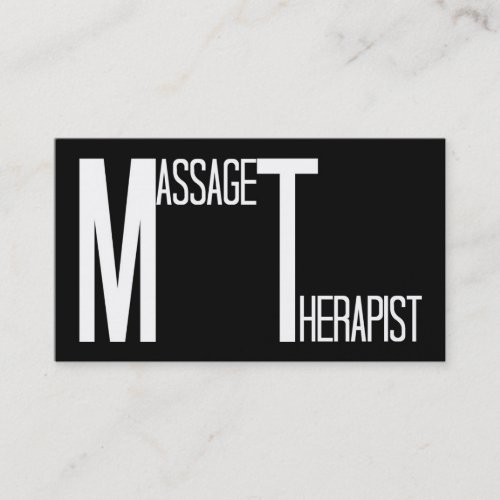 Massage Therapist Black Simple Business Card