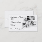 Massage Therapist, black & white on white Business Card (Front/Back)