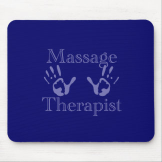 Massage Therapist: Blue Hand Prints Mouse Pad