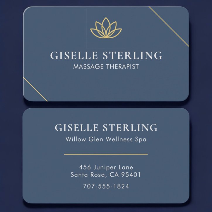Massage Therapist Blue Professional Business Card