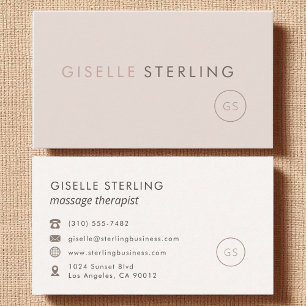 Massage Therapist Blush Pink Minimalist Luxury  Business Card