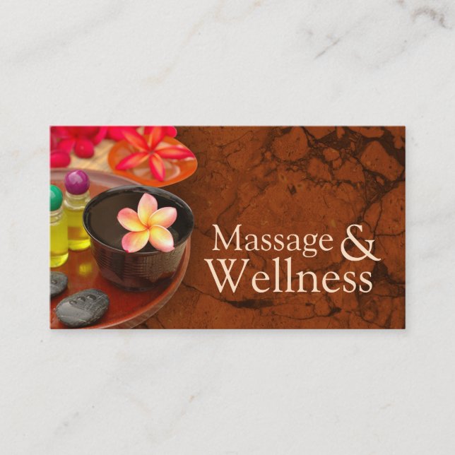 Massage Therapist Body Wellness Essential Oils Business Card (Front)