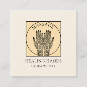 Massage Therapist Body Work Mehndi Henna Square Bu Square Business Card