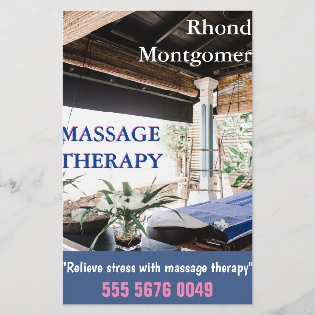 Massage Therapist Business Advertising Flyer (Front)