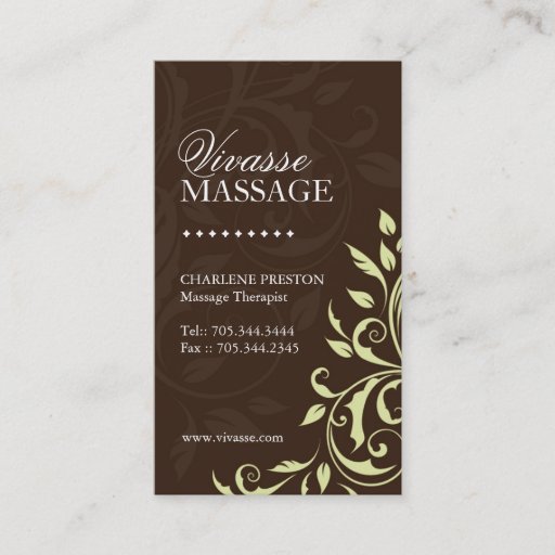 Customizable Massage Therapist Business Card