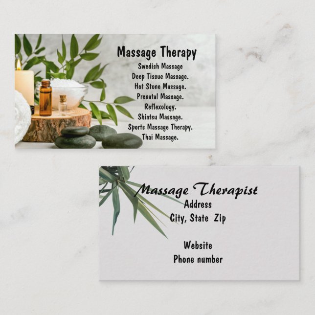 “Massage Therapist” Business Card (Front/Back)