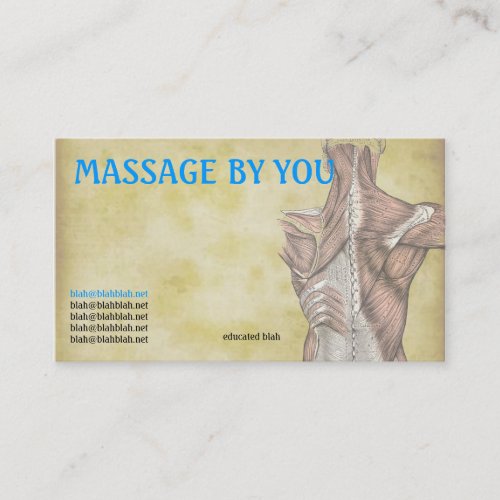 Massage therapist business card template