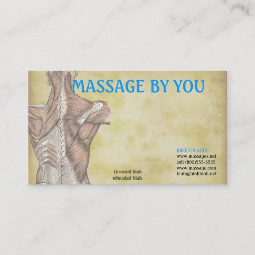 Customizable Massage therapist business card template