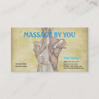 Massage therapist business card template