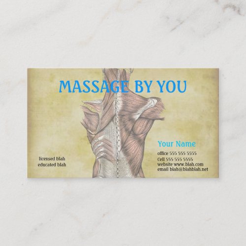 Massage therapist business card template