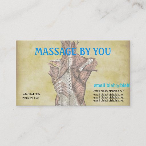 Customizable Massage therapist business card template