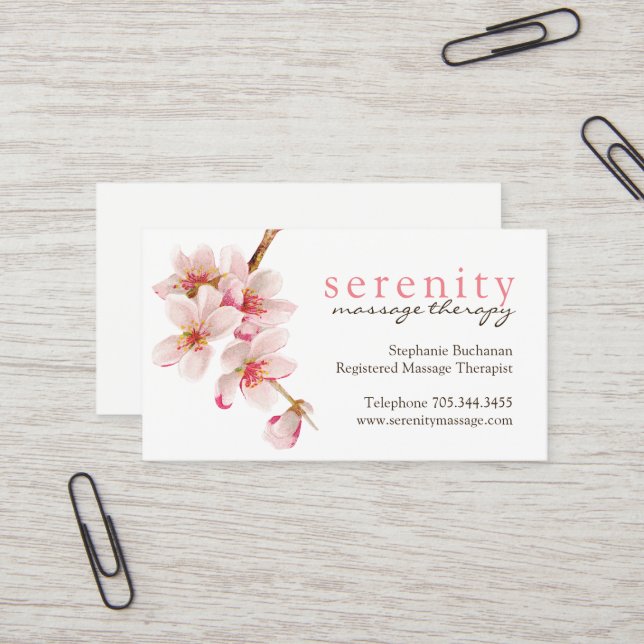Massage Therapist Business Cards (Front/Back In Situ)