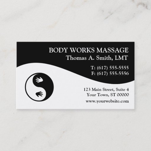 Customizable Massage Therapist Business Cards