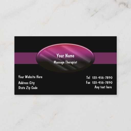 Customizable Massage Therapist Business Cards
