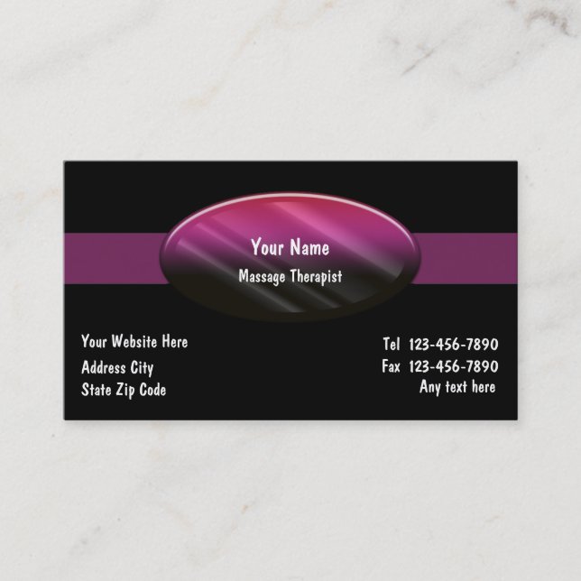 Massage Therapist Business Cards (Front)