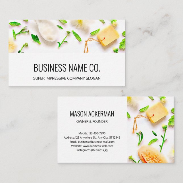 Massage Therapist Business Cards - Clean Design (Front/Back)