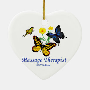 Massage Therapist Butterflies Ceramic Ornament