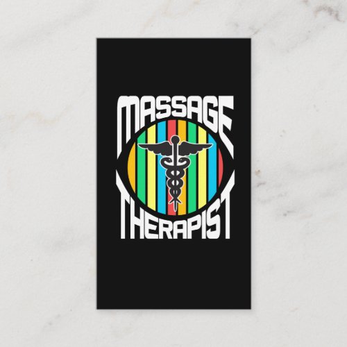 Massage Therapist Caduceus _ Physical Therapist Business Card